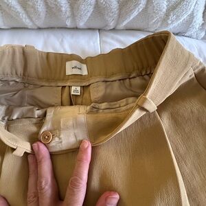 Aritzia Wilfred Beige High-Waisted Pants